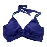 Athleta Women’s Bikini Top Size 32D or 32DD Blue Halter Tie Neck Underwire Photo 0