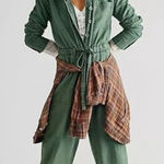 Free People  Grunge 90s Quinn Constructed Coveralls Jumpsuit Army Green Medium Photo 0