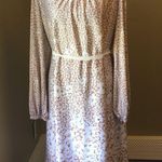 Vintage floral tan and white long sleeve dress size XL Brown Photo 9