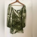 C/MEO COLLECTIVE  Green Palm Print Top Photo 2