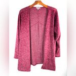 Ava James  1X Reverse Seam Berry Open Cardigan Sweater Photo 1