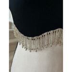 The Vintage Shop Black Rib Stretch Sleeveless Rhinestone Dangle Crop Top Western Glam Photo 2