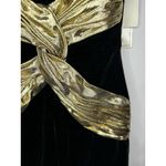 AJ Bari Black Gold Metallic Velvet Strapless Cocktail Party Dress 80s NWT Size 4 Photo 2
