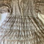 Daughters of India Jasmine Shell Cream and Brown Boho Cottagecore Midi Dress 3X Tan Photo 3