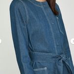 BCBGMAXAZRIA BCBG Blue Jean Denim Button Down Trench Coat Dress XS Photo 6