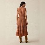 Faherty Woodstock Print Midi Dress in Chestnut Blossom Small V Neck Button Front Orange Size undefined Photo 2