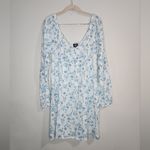 Bobeau Floral Bohemian Long Sleeve Ruched Women Medium Cottagecore fairy dress Photo 1