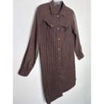 Vintage 1970s Brown sheer Western Shirt Dress Button Front Midi Duster” small Photo 5