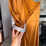 Michelle Mason Asymmetrical Open Back Draped Gown in Copper Photo 10