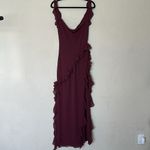 House Of CB  ARIELA MULBERRY RUFFLE MAXI DRESS wine size XL NWOT‎ Photo 10