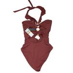 Soluna $148 Women's Standard Buckle Up One Piece Bandeau Swimsuit S Brown Photo 5