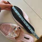 Victoria's Secret VS Y2K Pink Velour Velvet Bow Sequin Embellished Almond Toe Mules - 7 Photo 2