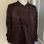 Diane Von Furstenberg  Silk Blend Dolman Sleeve Blouse Brown Size 14 Photo 0