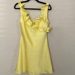 House Of CB  ‘Tink’ Buttercup Satin Ruffle Mini‎ Dress NWOT size L Photo 3