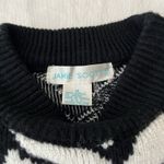 Vintage 80s Jamie Scott B&W Chunky Knit Abstract Sweater Black Size M Photo 1