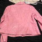 Qiuyimanni Pink Leather Jacket Photo 2