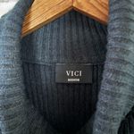 VICI Black Ribbed Stretch Turtleneck Sweater Photo 4