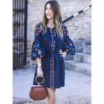 ZARA ✨4xHP✨Navy Blue Short Embroidered Tunic MidiDress✨ Photo 2