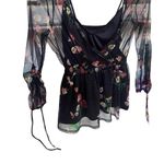 EXPRESS WHIMSY GOTH MESH SHEER FLORAL BLOUSE NWOT SIZE X SMALL Photo 4