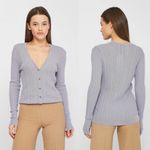 ZARA  Cable-knit Rhinestone Jewel Buttons Cardigan Lavender Size Medium Photo 15