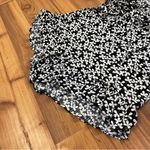 Who What Wear  Black White Clover Long Sleeve Romper Medium Belted Ruffle Hem Photo 7