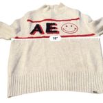 Aerie American Eagle AE Smiley Face Logo‎ Print Long Sleeve Knit Sweater Size M NEW Photo 8