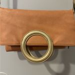 Anthropologie Tabitha‎ Tote Foldover Clutch Crossbody Bag Tan/Gold Purse Photo 2
