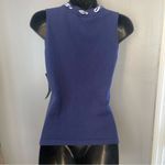 Lauren Ralph Lauren navy cotton knit tank with silk scarf size PP Blue Photo 3