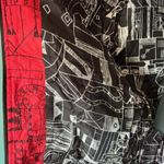 Chico's  0 (S) Zip Jacket Red Black Silk Quilted Abstract Artsy Modern Statement Photo 7