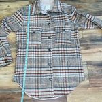Joie  Plaid Wool Blend Shacket Fall Jacket Button Down Tan Brown Check Small Photo 5
