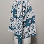 Colsie Teal & Gray Fair Isle Cropped Crew Fleece Size Large Green Photo 3