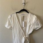 NWT KAMPERETT White Wrap Maxi Dress 100% Cotton Bridal Summer Vacation Womens L Size L Photo 2