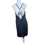 VTG Y2K Black Low Back Sheath Cocktail Dress Sleeveless Glam Midi Party Size 11 Photo 2