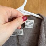Nomadic Traders Linen Blend Blazer Womens XL Brown Single Button Collarless Gray Photo 5
