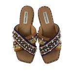Steve Madden - Sandy Beaded Cross Over Strap Sandals in Navy Blue Orange & Brown Photo 1