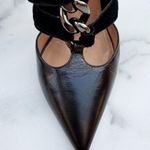 Valentino Garavani Valentino chain black velvet rope ankle-wrap leather pumps size IT 37 US 7 Photo 10