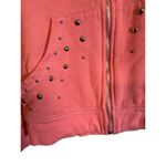 Silver Wear Pink Long Sleeve Hooded Studded Trim Sweat Jacket Women Sz L Size L Photo 2