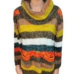 Canyon River Blues multicolor striped cowl neck sweater Y2K boho turtleneck Photo 0