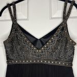Sue Wong Nocturne Dress Womens 4 Black Silk Beaded Lined Cocktail Homecoming Photo 5