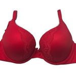 Victoria's Secret  Cherry Red perfect shape lined Bra 34c Adjustable Straps Photo 0