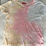 Philanthropy Women’s Peach, Pink & White Distressed Tie Dye T Photo 0