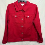 Christopher & Banks  Bold Red Cotton Jacket Size P/M Photo 0