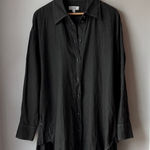 COS  Oversized Linen Black Shirt Button Down Photo 0