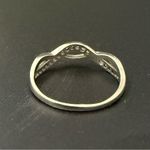 Vintage 925 Mexican Sterling Silver Pave CZ Love Infinity Ring Size 9 Photo 6