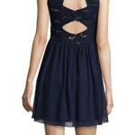 Speechless Party dress cut out sleeveless flare tulle sequins size Junior 5 Blue Photo 2