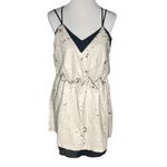Adelyn Rae  Leila Reversible Sequin Strappy Back Dress Cream Gold Black Medium Photo 10