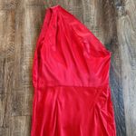 The Sei Asymmetric Drape Gown in Scarlet Red Size 8 Silk One Shoulder Maxi Slit Photo 8