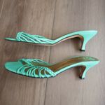 Unique Vintage Vintage Mint Green Braided Kitten Heel Mules – Made in Italy Photo 7