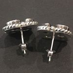 Amethyst Vintage Peridot Sterling Silver Rope Framed Earrings Photo 5