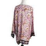J.Jill Contrasting Floral Printed Ruana Kimono Pale Gem Decorative Vine XL Photo 5